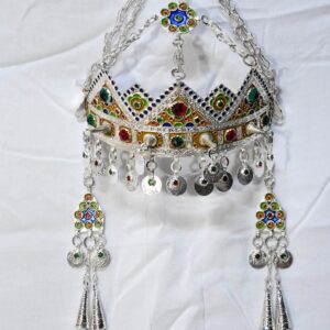 Berber Taounza Amazigh Plated Silver Enamel Tribal Crown Jewelry Headband
