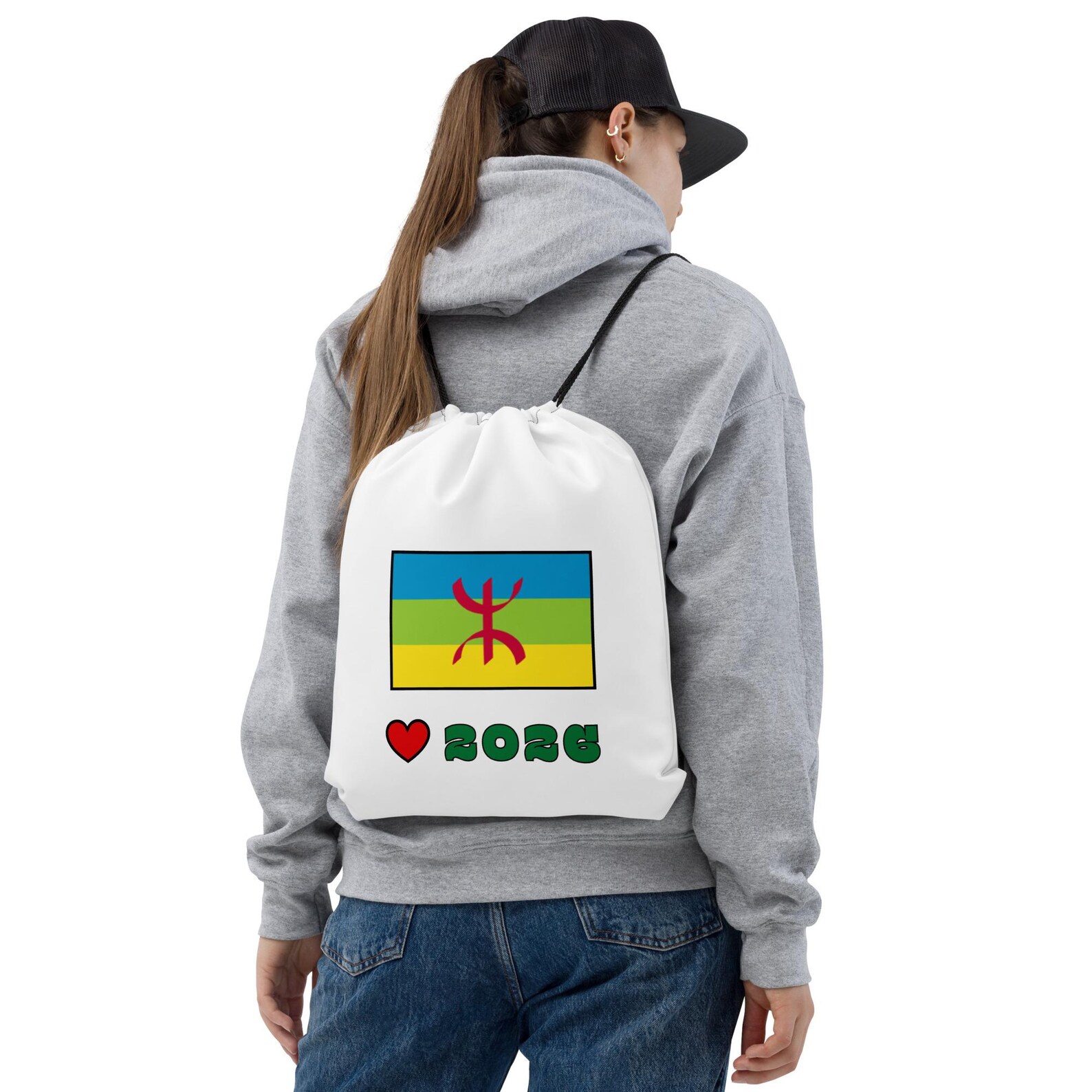 Berber Flag Drawstring Pride Sackpack Bag Everyday Style