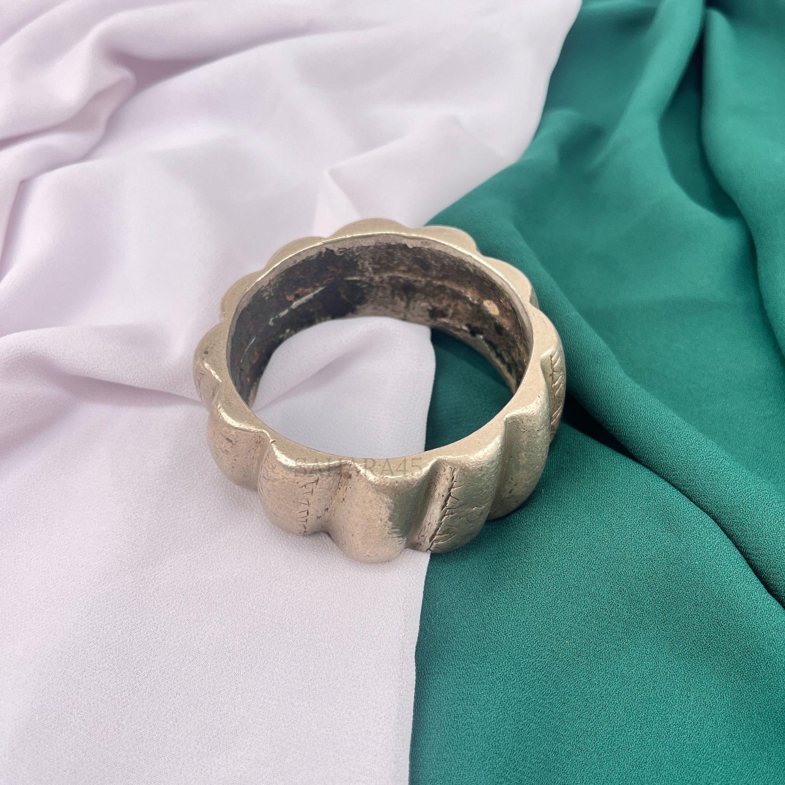 Berber Antique AIT ATTA Hand-Engraved 600 Silver Bracelet