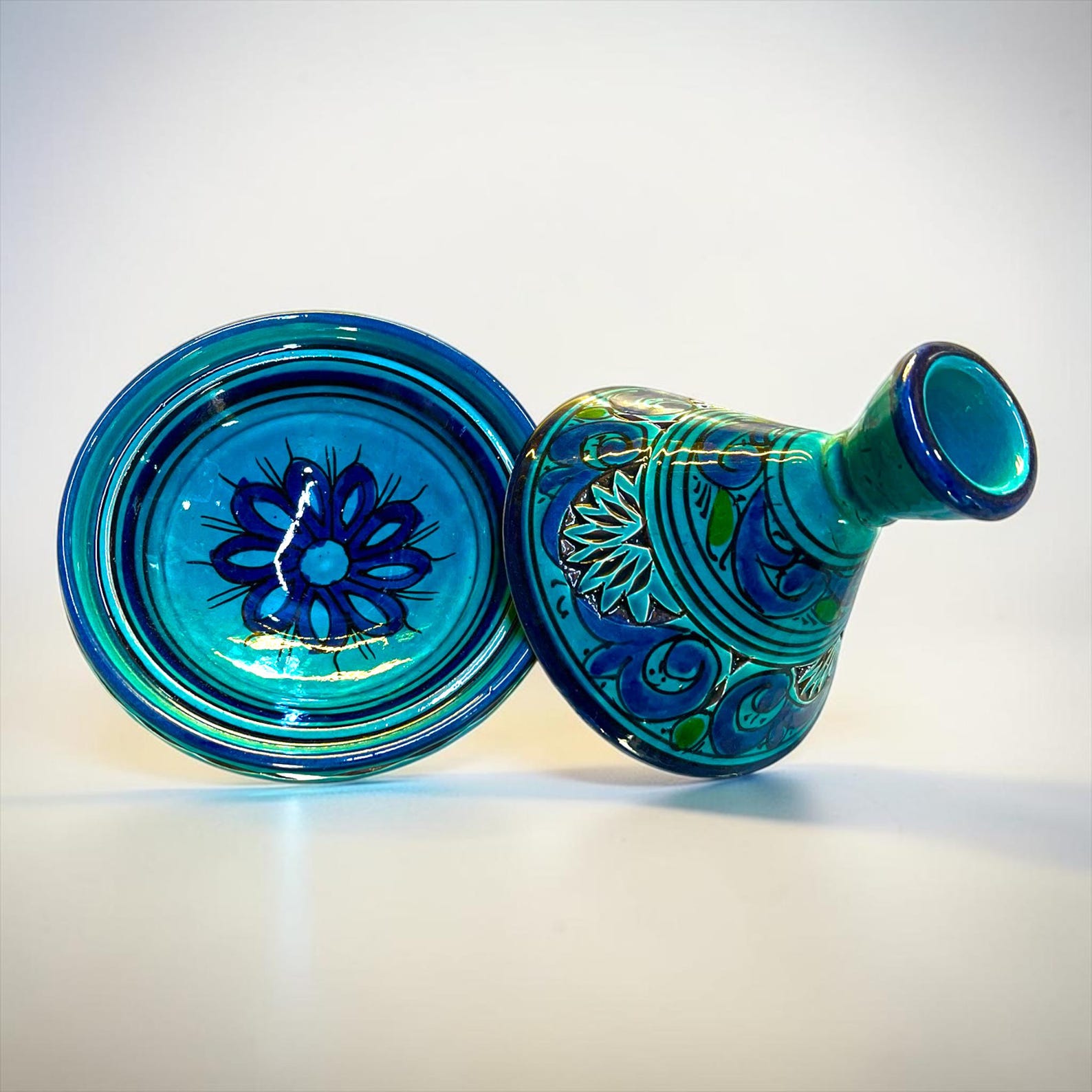 Amazigh Handmade Ceramic Plate Mini Traditional Tagine Set