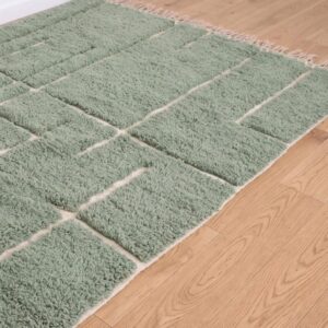 Berber Custom Design Wool Geometric Neutral Living Room Rug