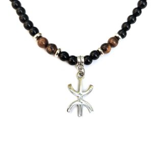 Amazigh Collier berbère femme homme avec perles naturelles