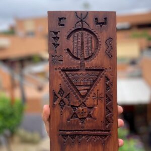 Berber Hand dark Carved Wooden Symbol Wall Art