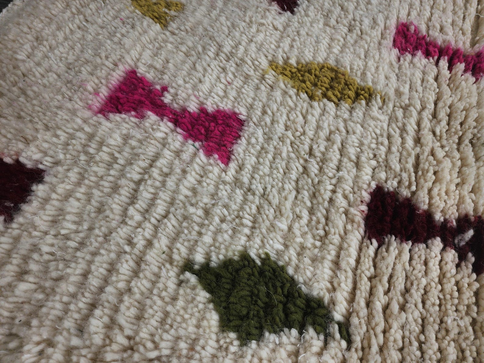 Berber Handmade Wool Colorful Geometric Boho Area Rug
