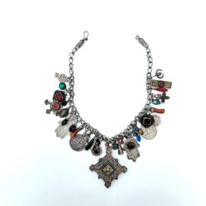 Amazigh Early 20th-Century Silver Necklace with Assorted Pendants