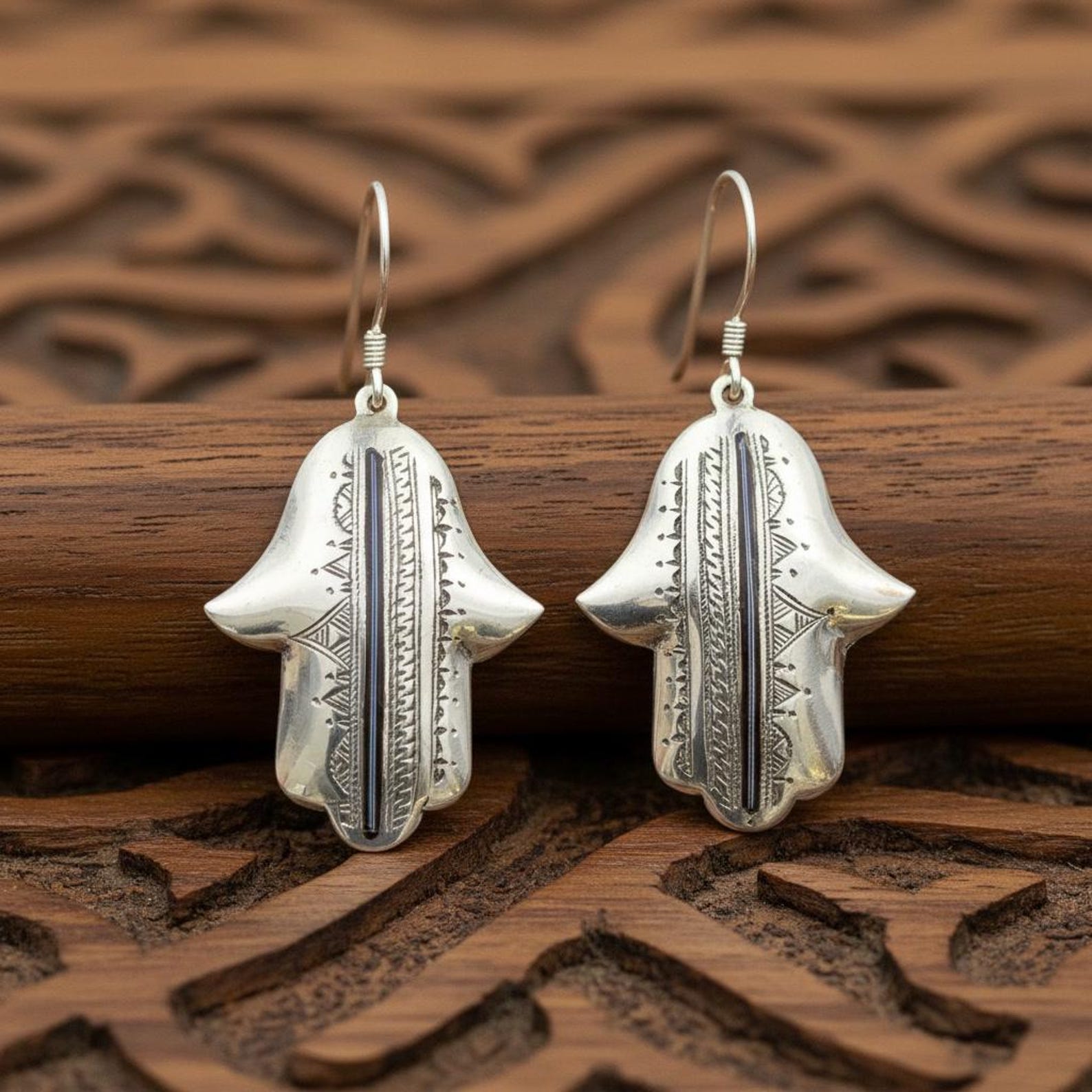 Berber Silver Hamsa Handmade Jewelry Khamsa Hand Earrings
