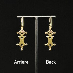 Amazigh Symbole de Earrings Berbères Croix Stylisée Gold-Plated