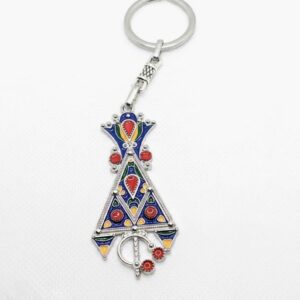 Amazigh Kabyle Fibula Enameled Steel Ethnic Jewelry Necklace for Women