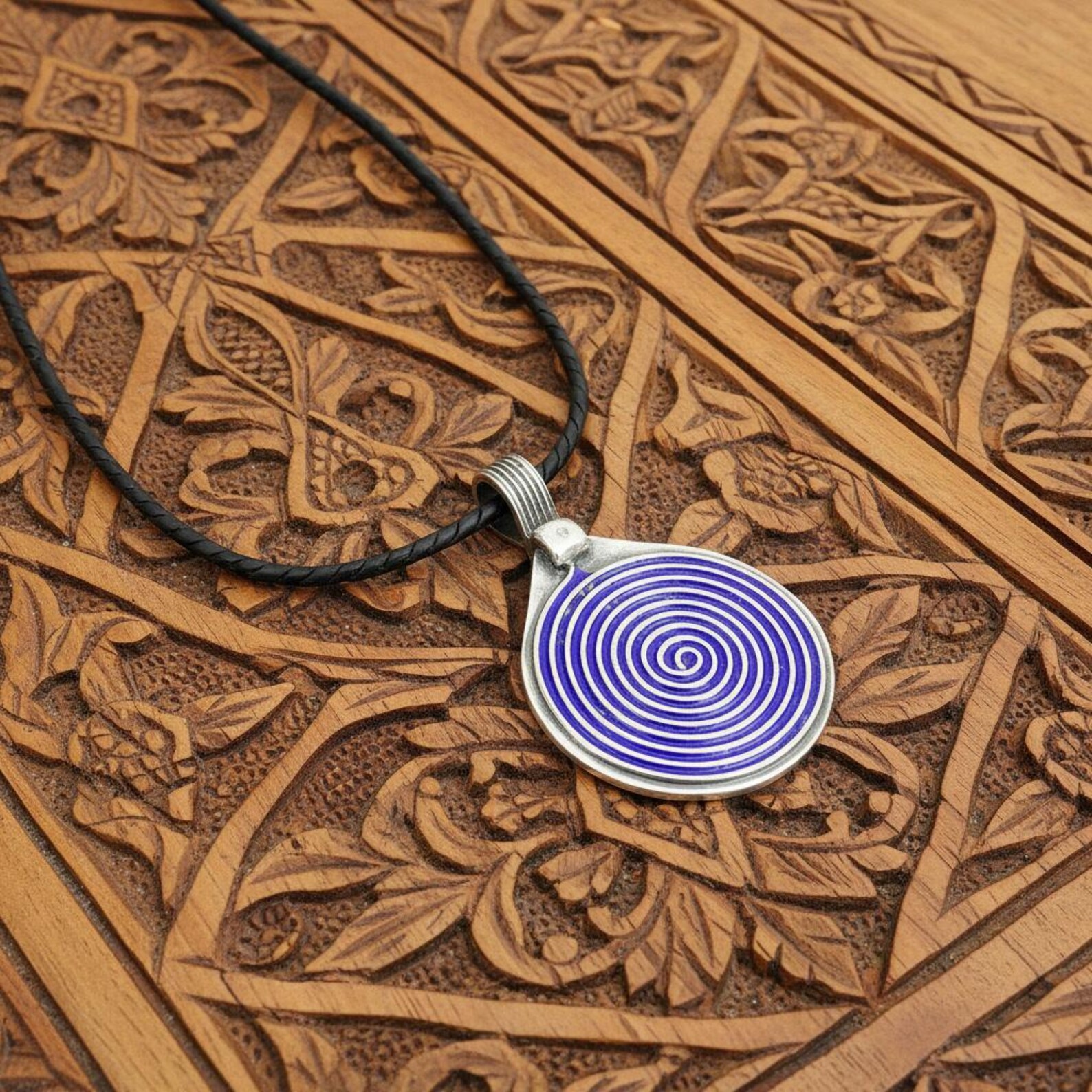 Berber Spiral Silver Pendant Handmade Jewelry Minimalist Necklace