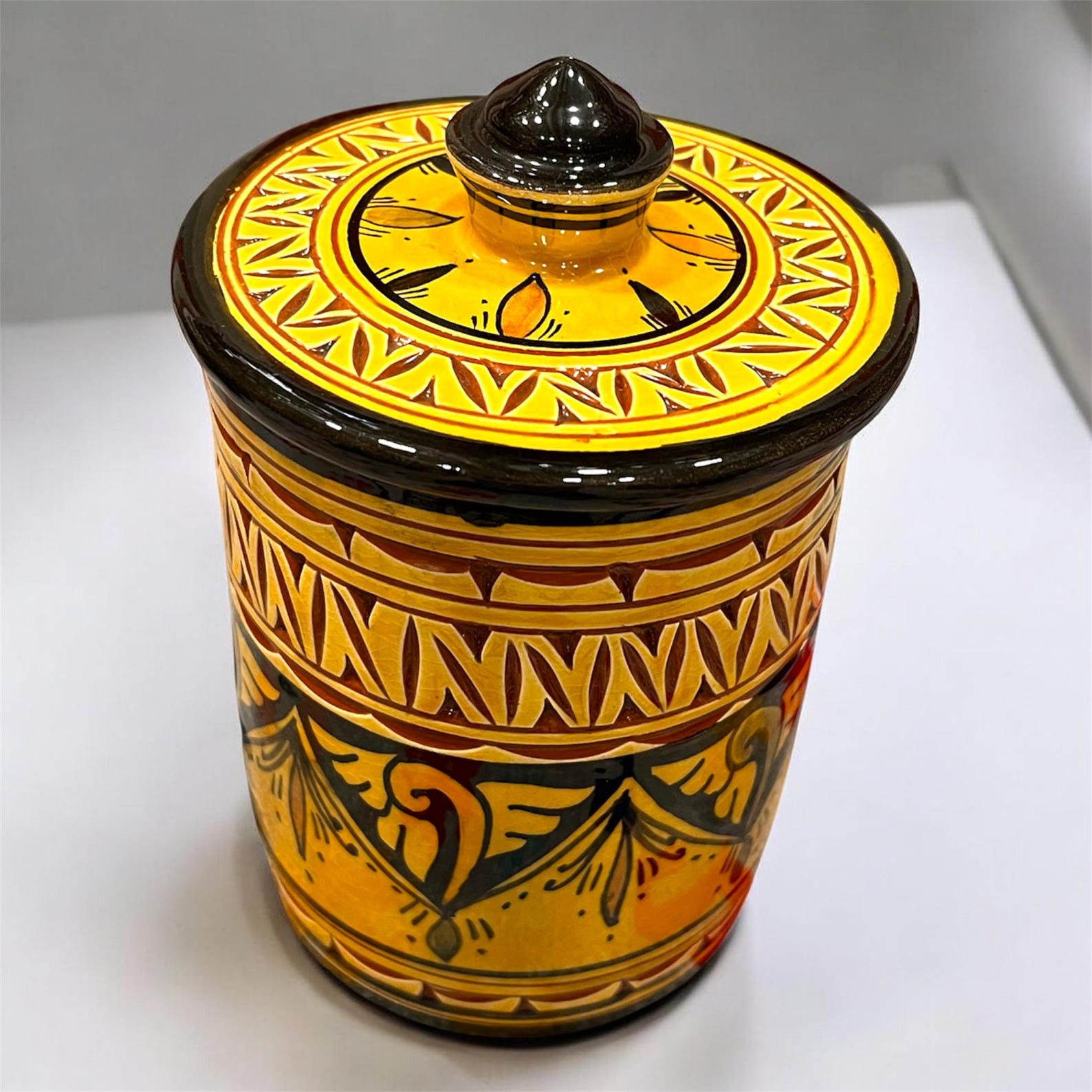 Berber Handmade Storage Jar Lid Hand Ceramic Piece