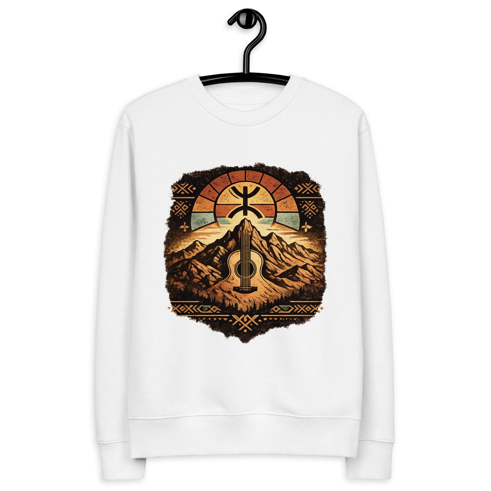 Amazigh Berber Yaz Symbol Unisex Sweatshirt Mountain Landscape Ring