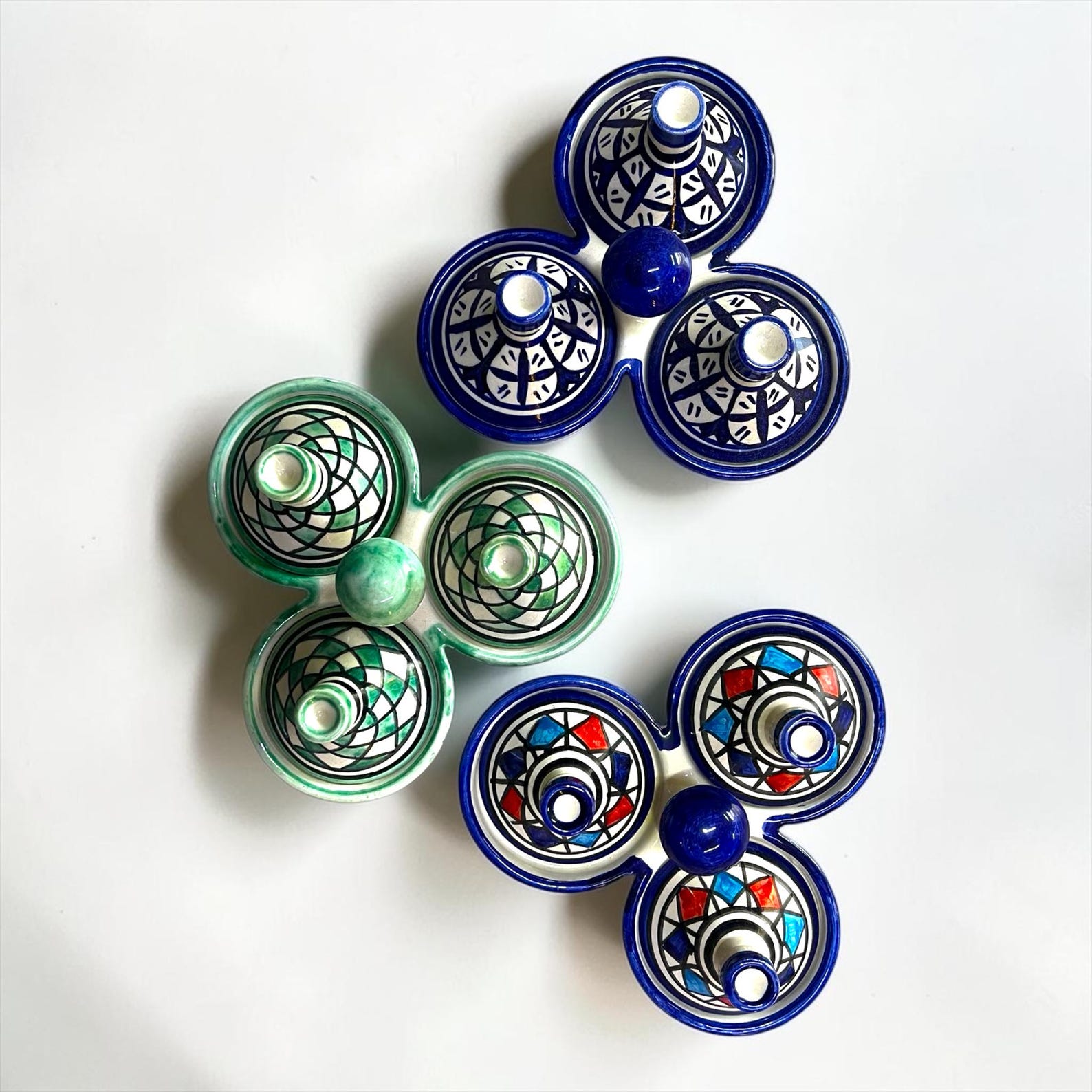 Amazigh Handmade Ceramic Spice Holder Set of 3 Tagine