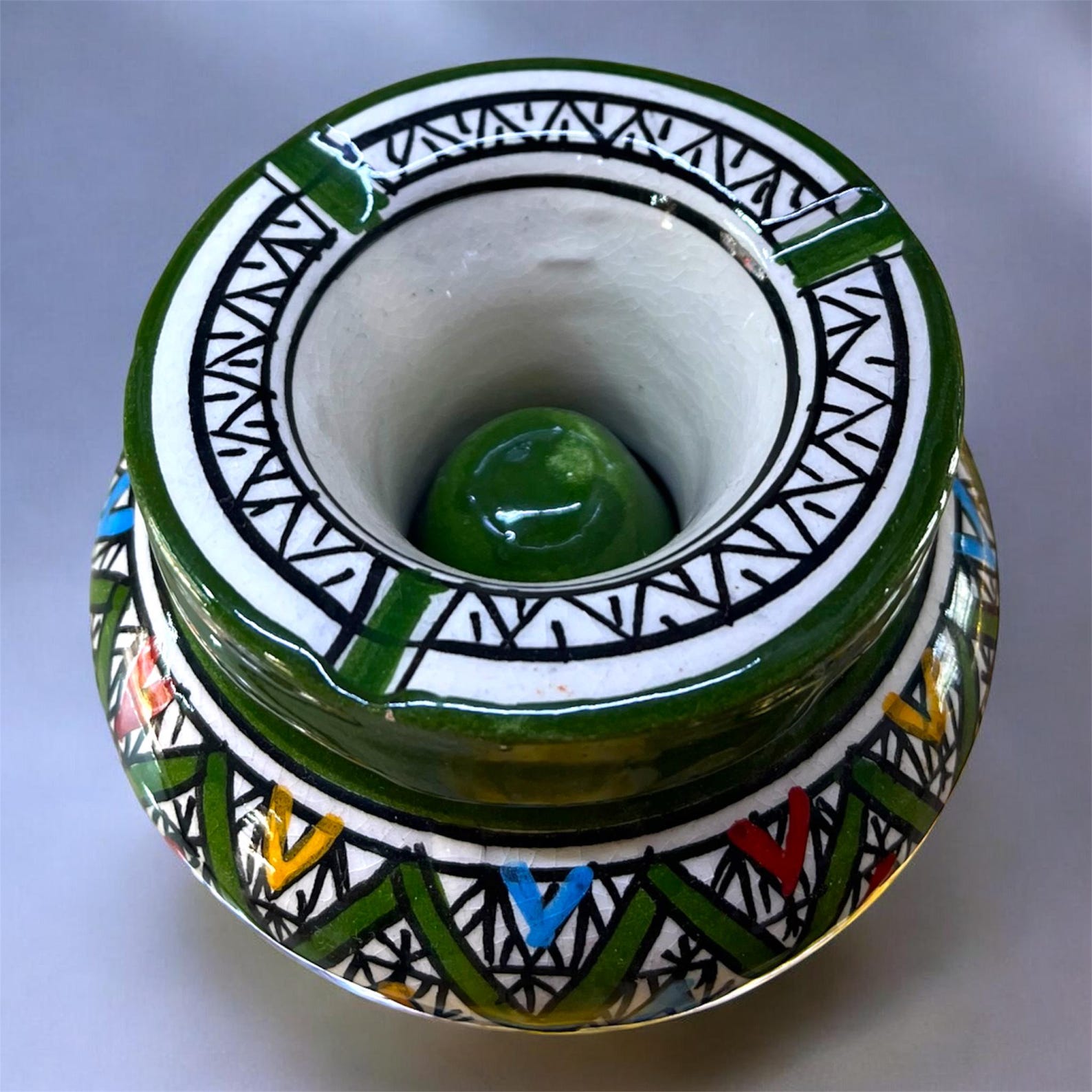 Amazigh Handmade Ashtray Hand Painted Pottery Ceramic Piece