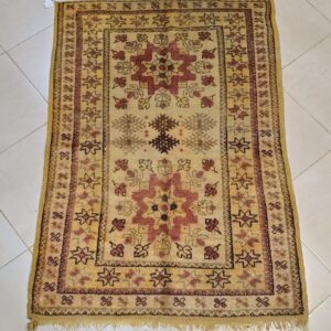 Amazigh Unique Antique Golden carpet with historic symbolism Rug