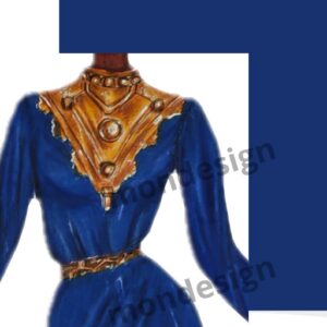 💾 Amazigh Fashion Sketch for Designers Illustration Digital Kaftan