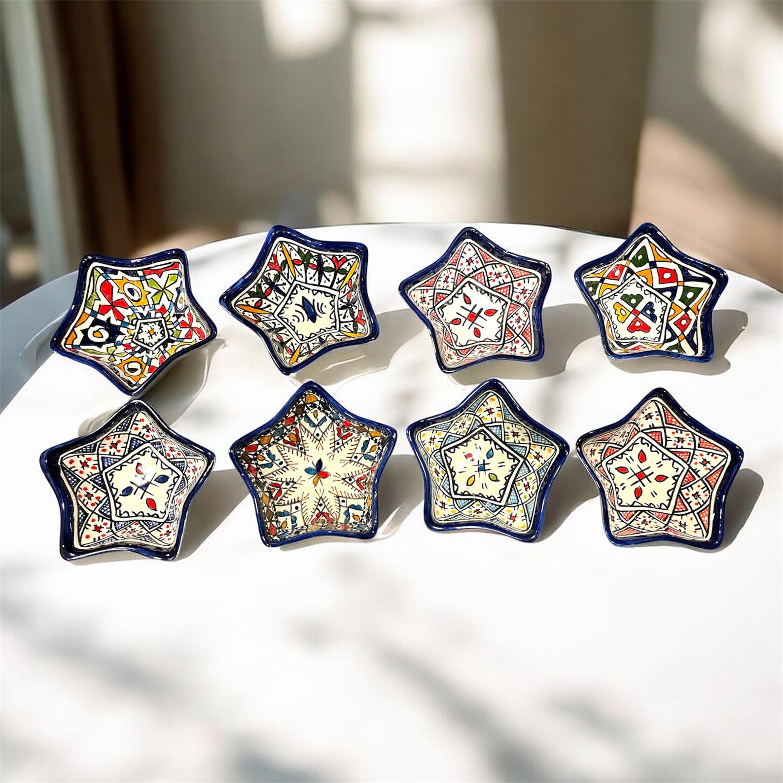 Berber Set Handmade Star Ceramic Bowls Serving Bowl