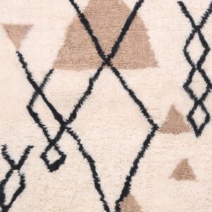 Berber Custom Design Wool Neutral Geometric Living Room Rug