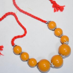 Berber Amazigh Loban Yellow Amber Resin Tribal Bead Necklace