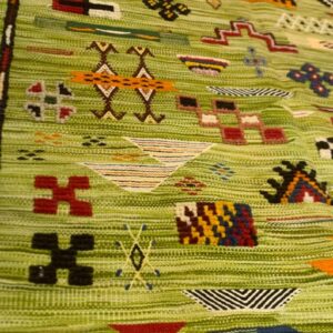 Berber Camel Wool Handmade Runner Rug With Tribal Motifs