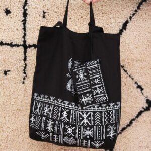 Amazigh AfusArt Cotton Canvas Bag with Symbolic Screen Print