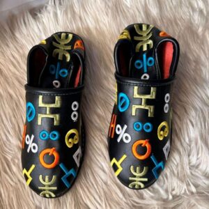 Amazigh Authentic Idoukan Slippers Handmade Leather Babouche Shoes