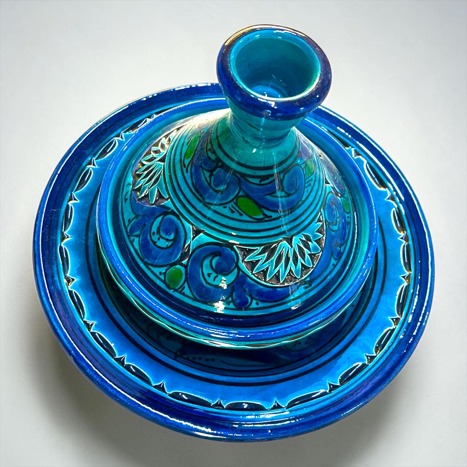 Amazigh Handmade Ceramic Plate Mini Traditional Tagine Set