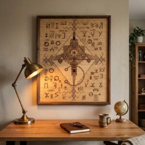 Berber Large Wood Fibula Symbol Wall Decor Art