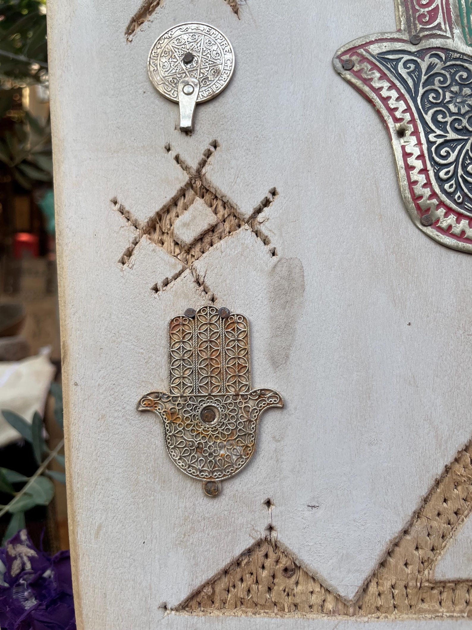 Berber Handmade Willow Wood Hamsa Wall Decor Symbols Boho Art