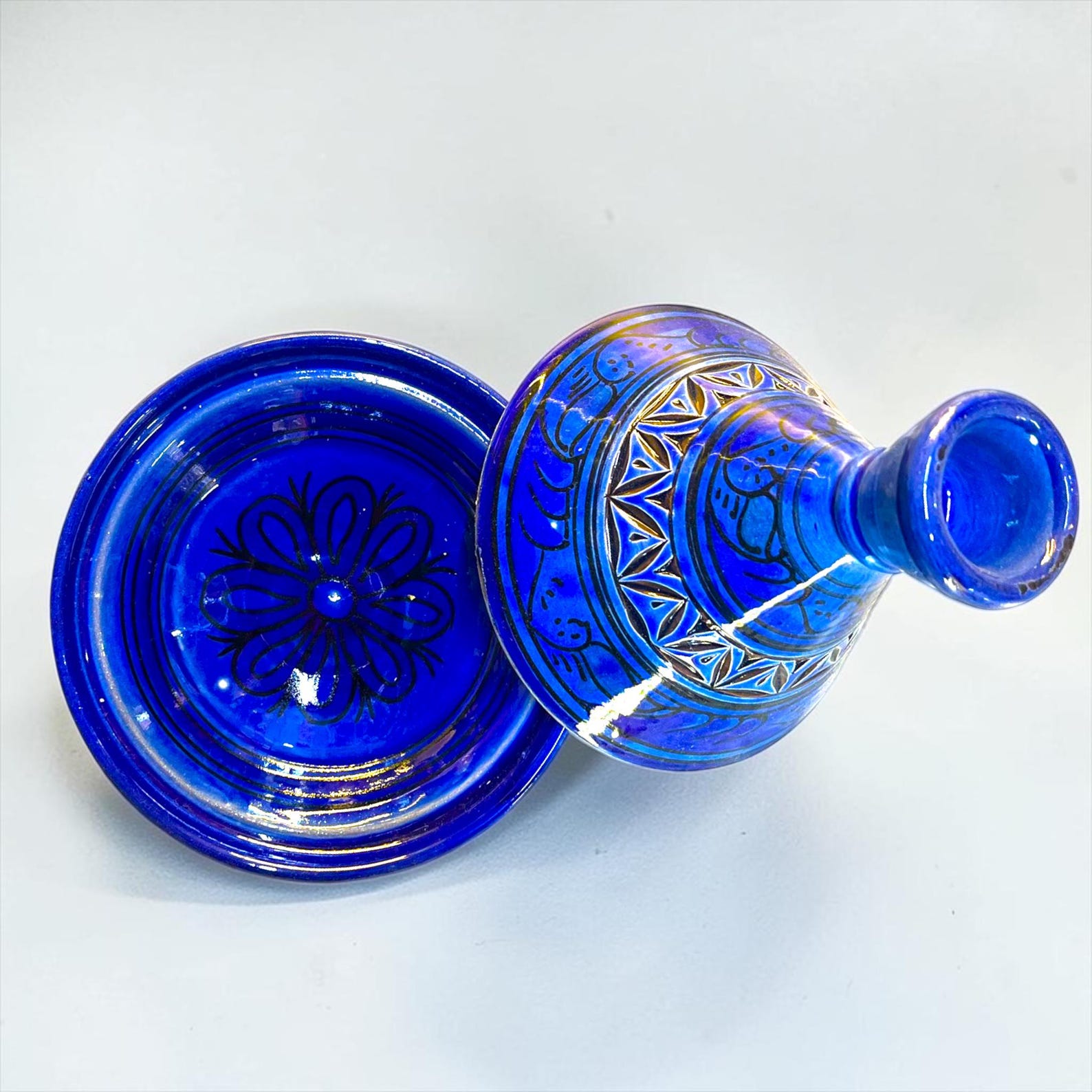 Amazigh Handmade Ceramic Plate Mini Traditional Tagine Set