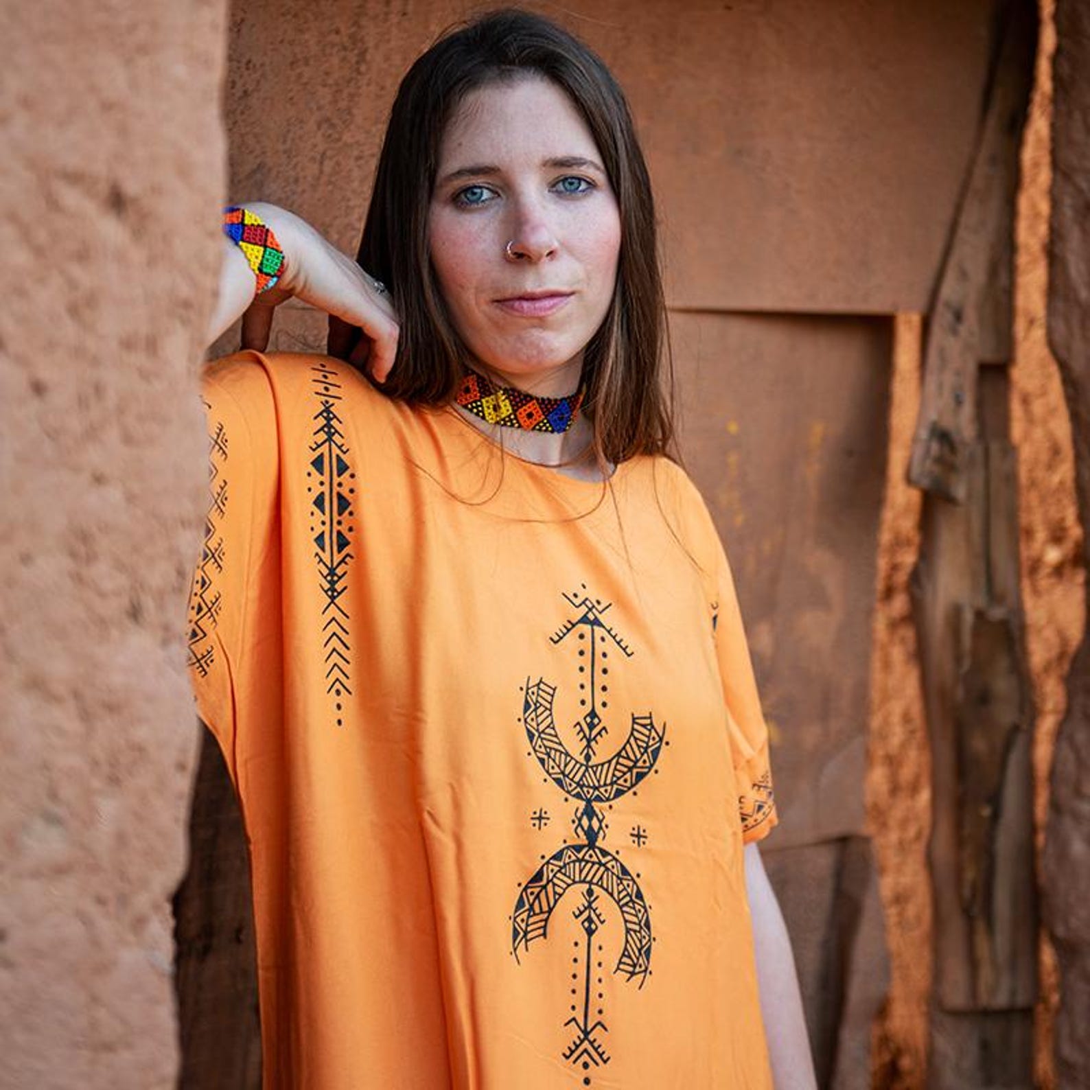 Berber Gandora Dress Symbol Handmade Boho Artisan Kaftan