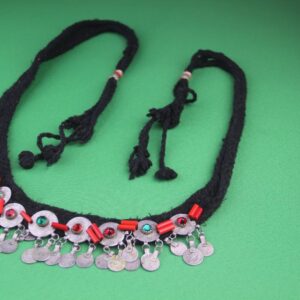 Berber Authentic ANTIQUE Silver Genuine Coral Coins Necklace