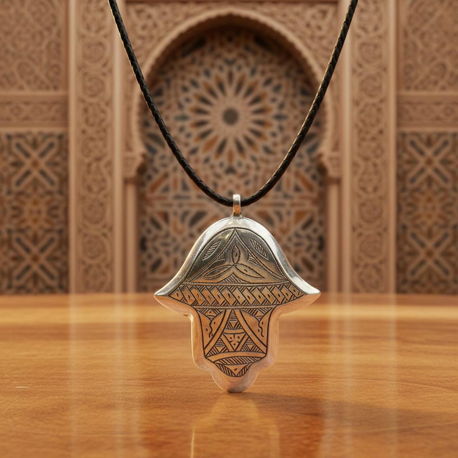Berber Silver Khmissa Pendant Handmade Jewelry Hamsa Necklace