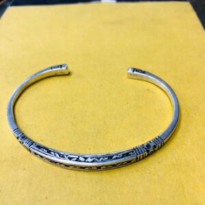 Amazigh Berber gravé Hand-Engraved 925 Silver Adjustable Cuff Bracelet
