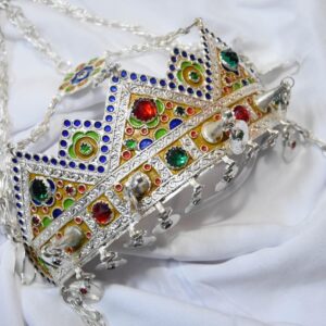 Berber Taounza Amazigh Plated Silver Enamel Tribal Crown Jewelry Headband