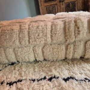 Berber Beni Ourain Square Cover White Wool Pouf