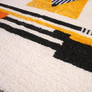 Berber Custom Design Wool Geometric Living Room Rug