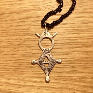 Amazigh Tuareg Symbol Pendant Necklace With Leather Cord