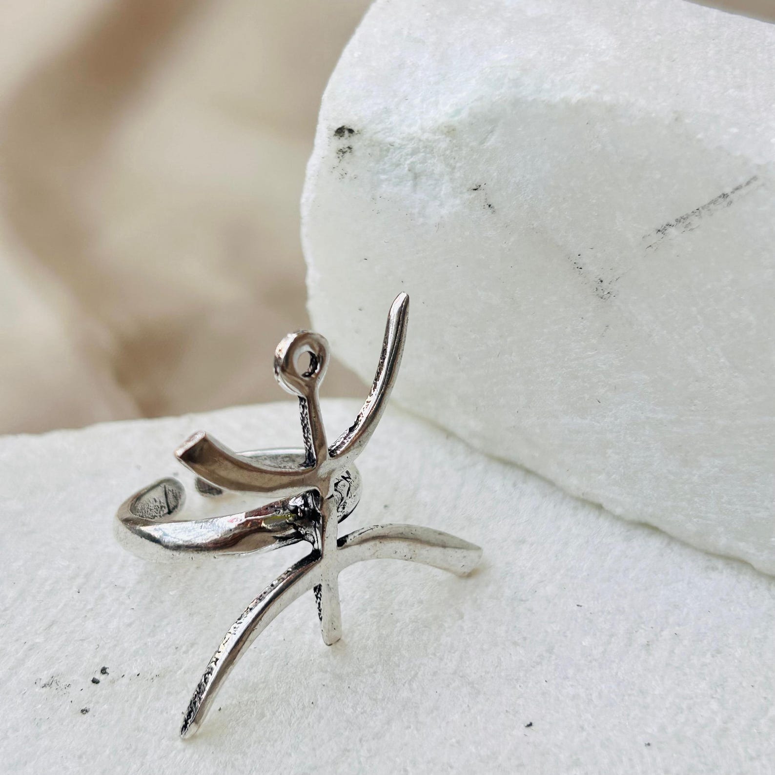 Amazigh Berber Yaz Symbol Tribal Brass Statement Ring for Women