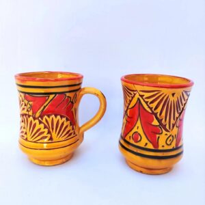 Amazigh Set Ceramic Mugs Traditional Design Cups Mug