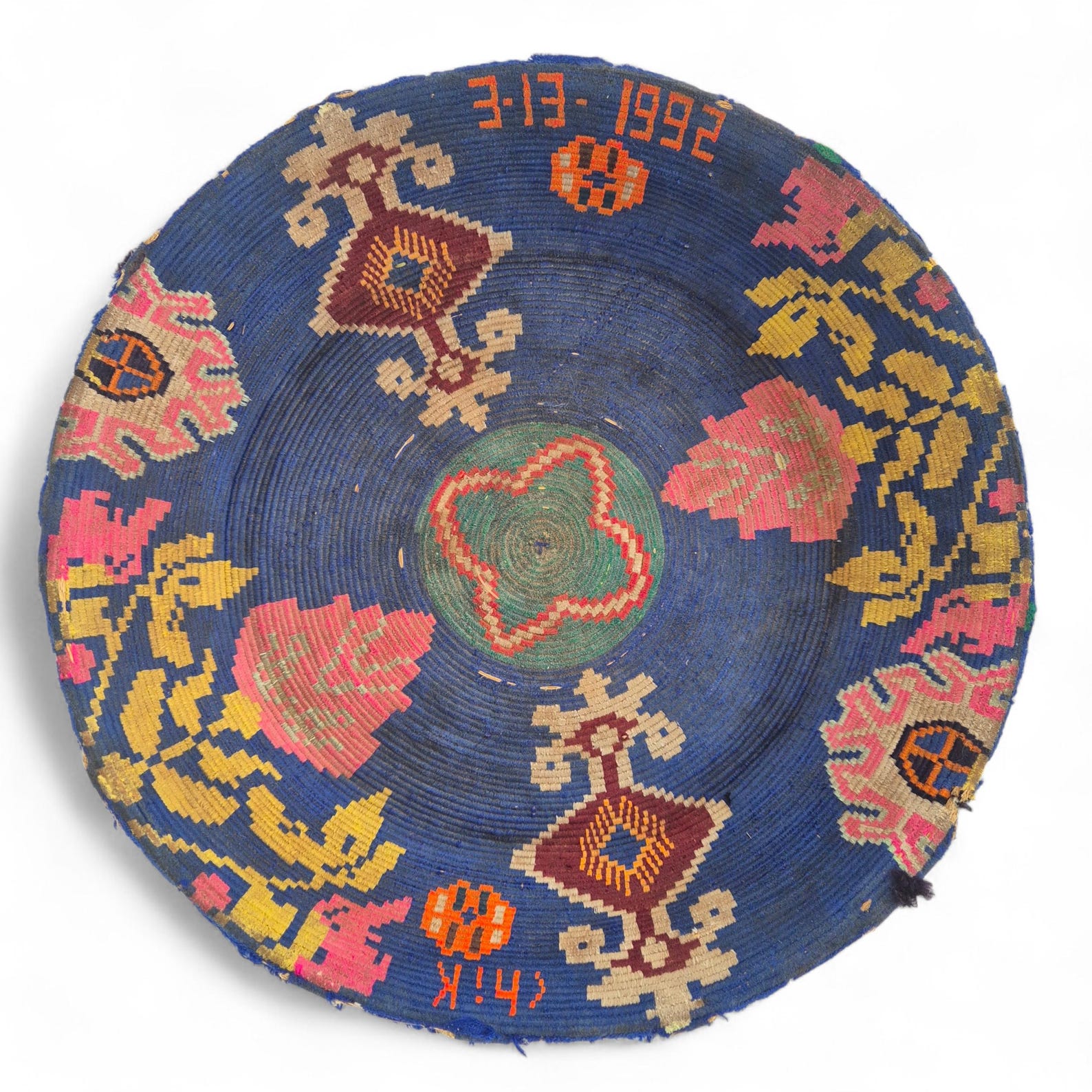 Berber Vintage Round Bread Basket White Wall Plate
