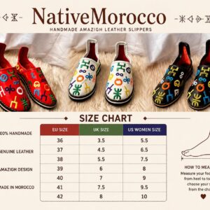 Amazigh Authentic Idoukan Slippers Handmade Leather Babouche Shoes