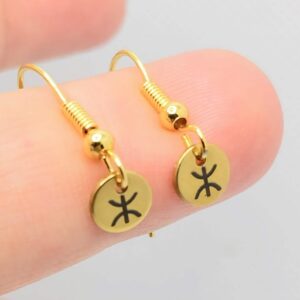 Amazigh Engraved Yaz Symbol Stainless Steel Earrings for Everyday Heritage Style Use