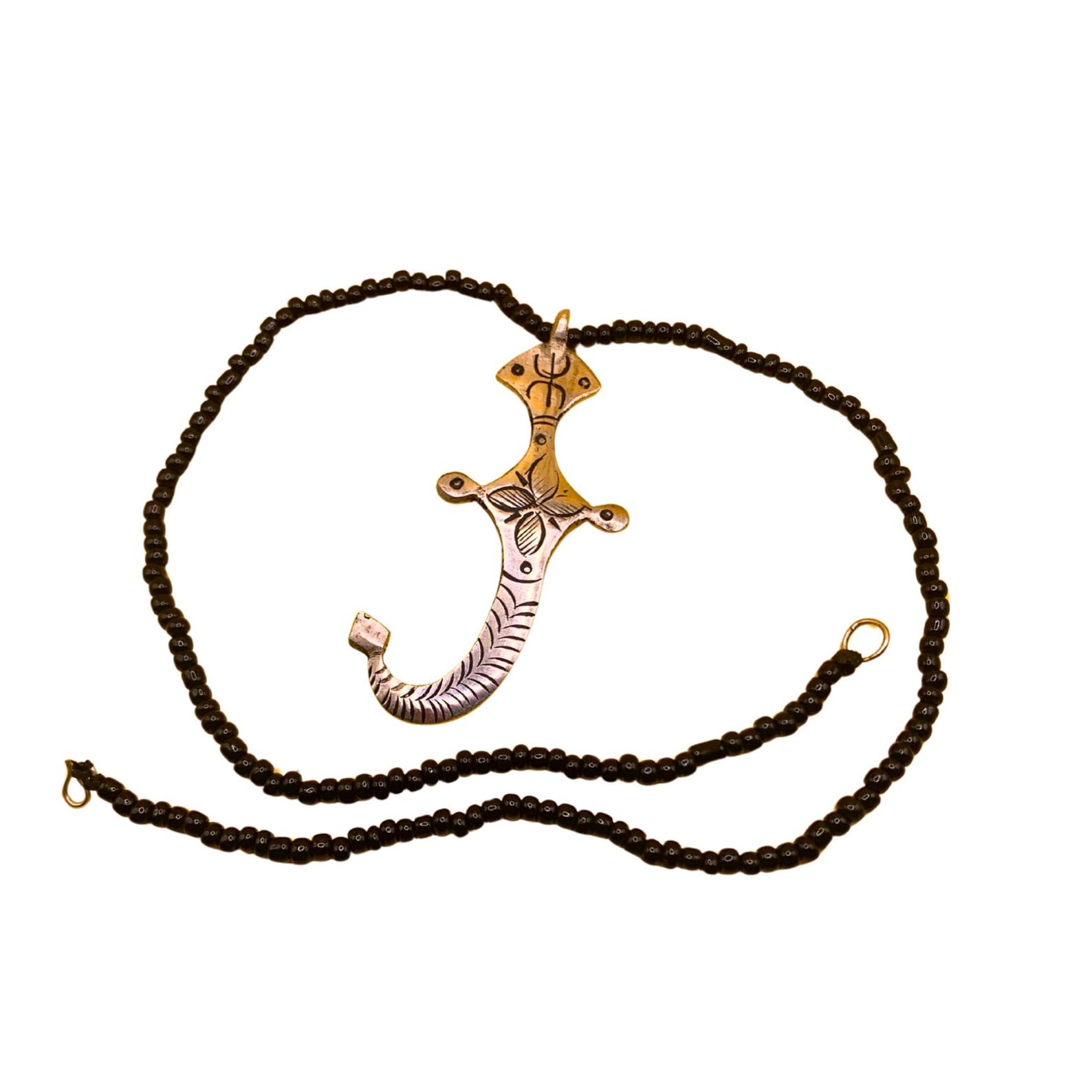 Handmade Berber Tuareg Dagger Jewelry Set with Necklace and Earrings