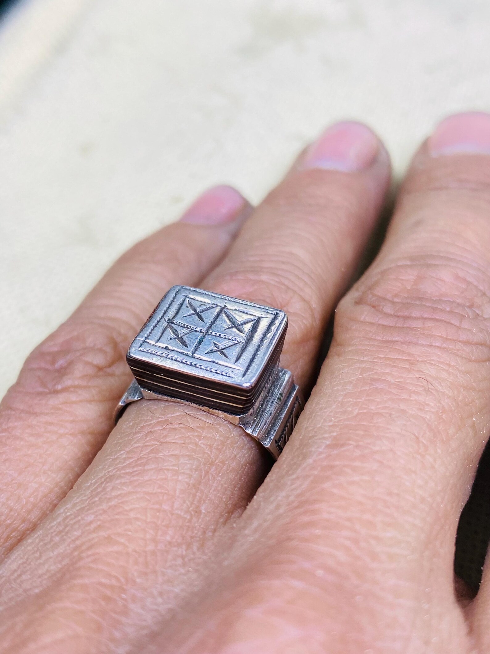 Amazigh Bague en argent Tribal Touareg Berbère Ring