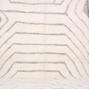 Berber Custom Design Wool Neutral Geometric Living Room Rug