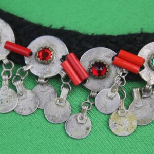 Berber Authentic ANTIQUE Silver Genuine Coral Coins Necklace