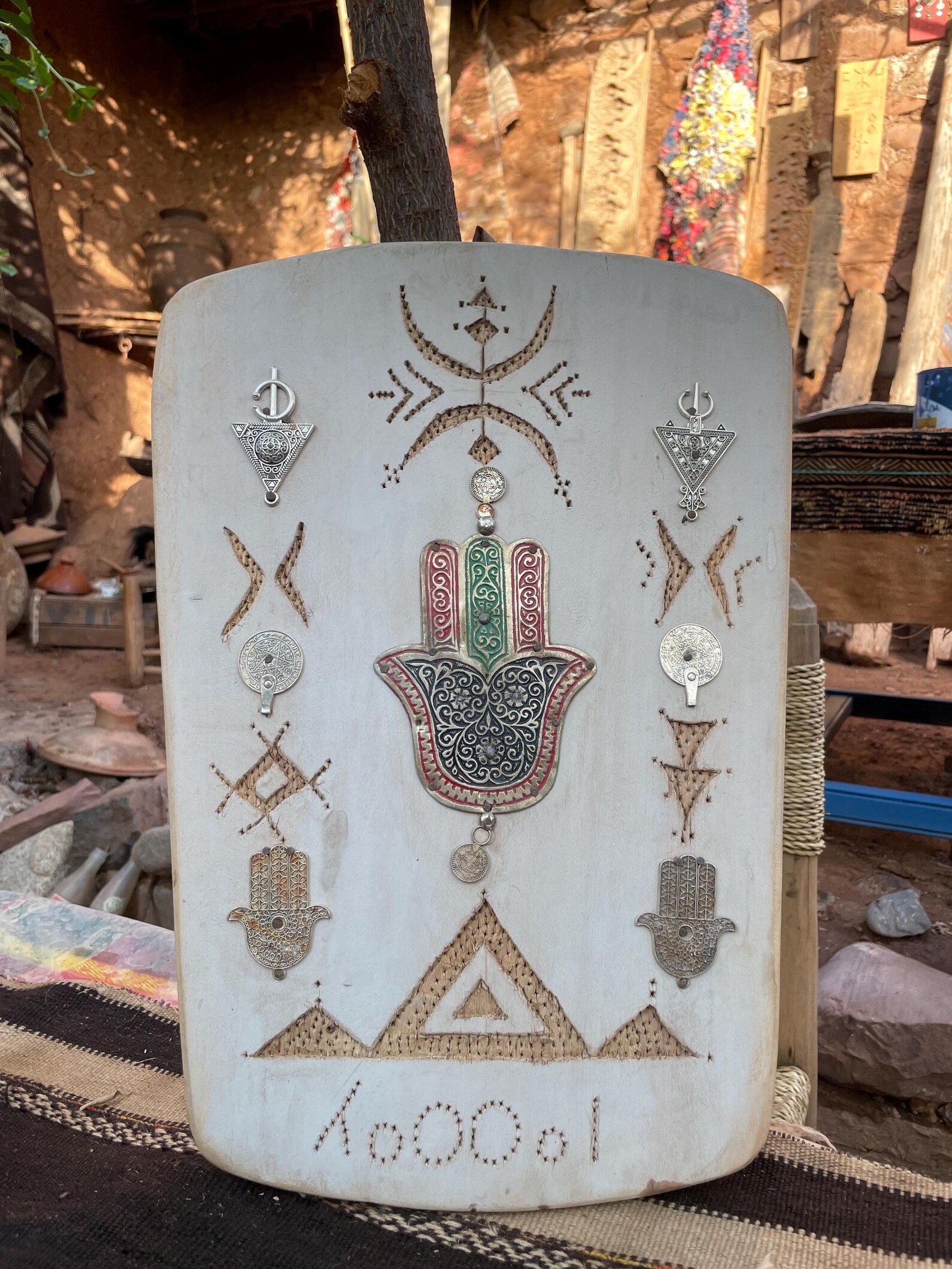Berber Handmade Willow Wood Hamsa Wall Decor Symbols Boho Art
