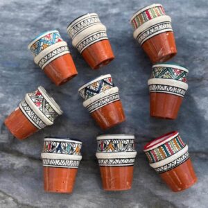 Amazigh Set of 8 Authentic Beldi Tea Cups Mug