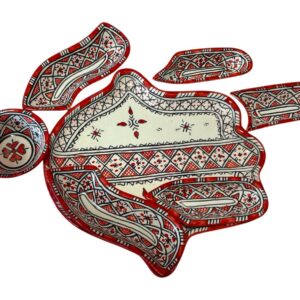 Amazigh Elegant Serving Set Pieces Handmade Ceramic Piece