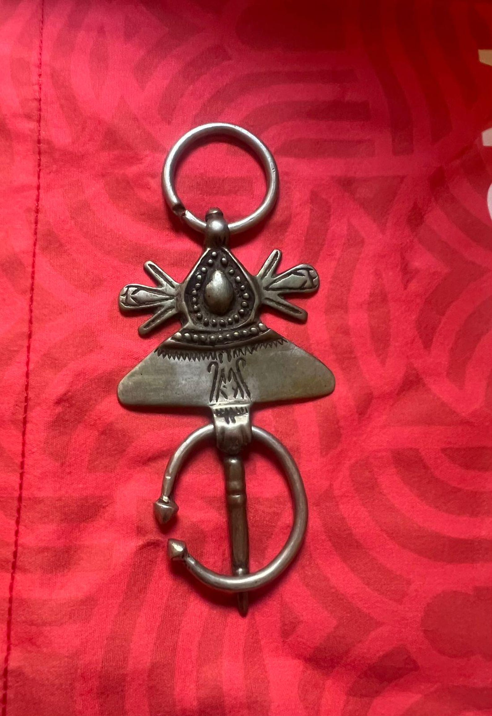 Berber Antique Silver Fibulae Tribal Khella Ring Set